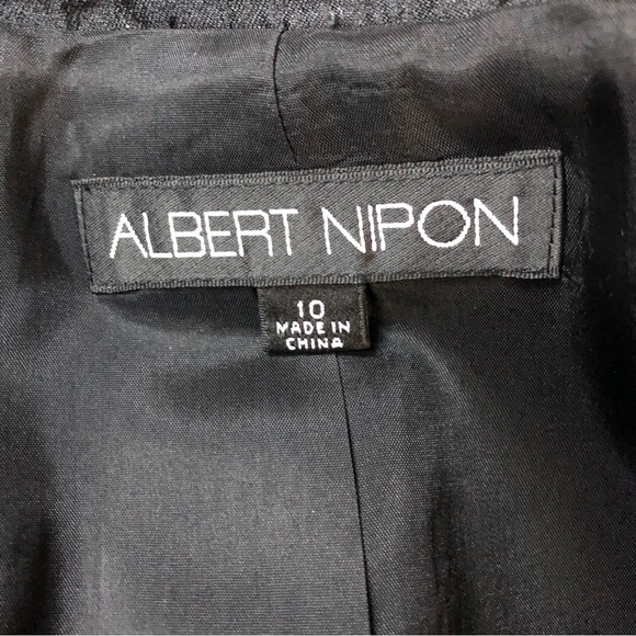 Albert Nipon wool silk blend black event jacket size 10 classic elegance EUC - Picture 7 of 9